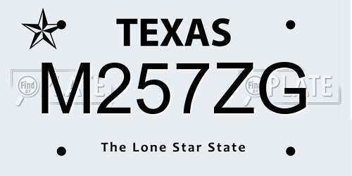 M257ZG Texas License Plate