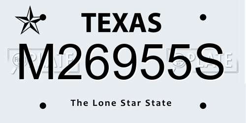 M26955S Texas License Plate