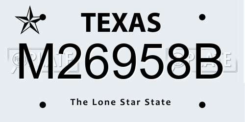 M26958B Texas License Plate