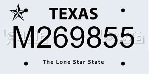 M269855 Texas License Plate
