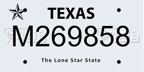 M269858 Texas License Plate