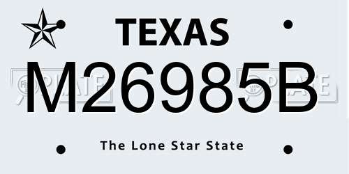 M26985B Texas License Plate