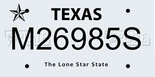 M26985S Texas License Plate
