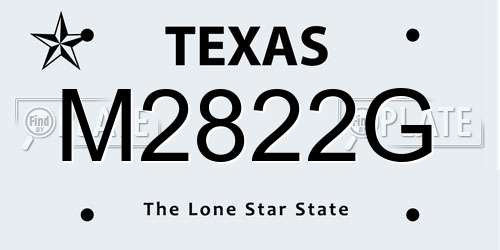 M2822G Texas License Plate