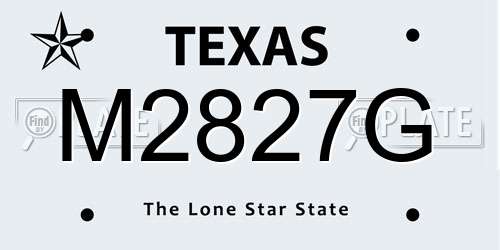 M2827G Texas License Plate