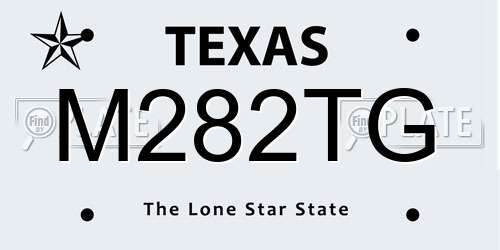M282TG Texas License Plate