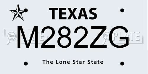 M282ZG Texas License Plate