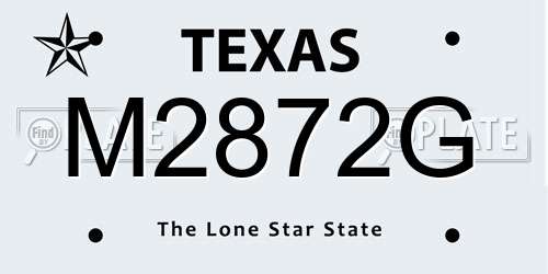 M2872G Texas License Plate