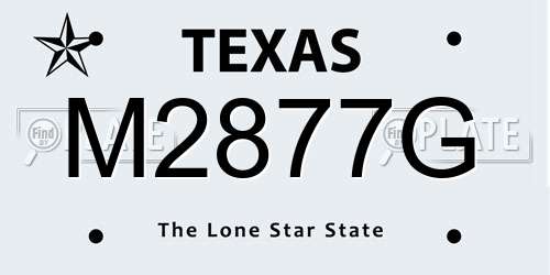 M2877G Texas License Plate