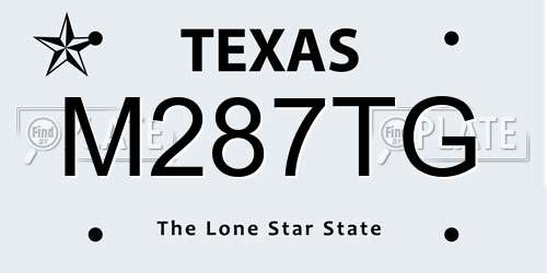 M287TG Texas License Plate