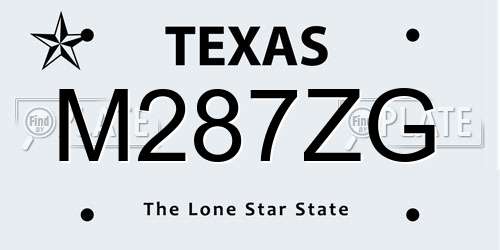 M287ZG Texas License Plate