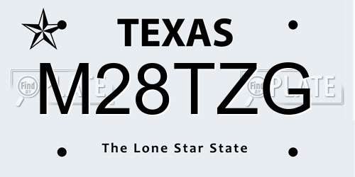 M28TZG Texas License Plate