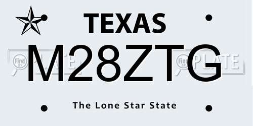 M28ZTG Texas License Plate