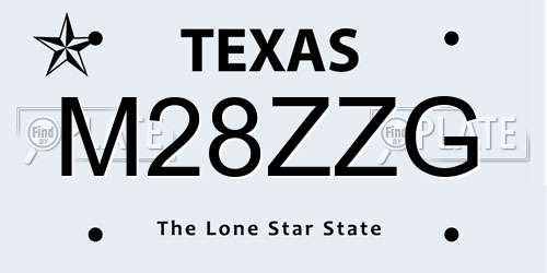 M28ZZG Texas License Plate