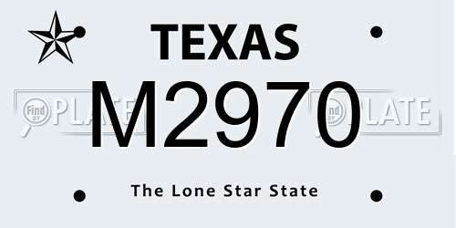 M2970 Texas License Plate