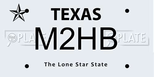 M2HB Texas License Plate