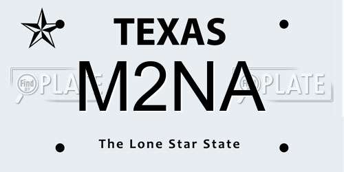 M2NA Texas License Plate