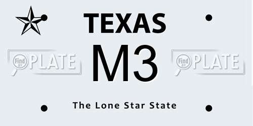 M3 Texas License Plate
