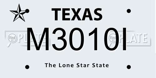 M3010I Texas License Plate