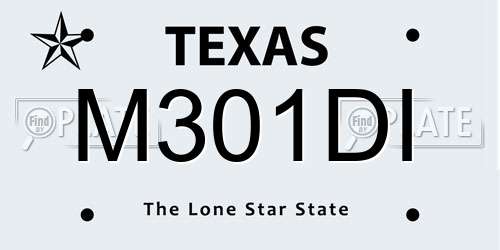 M301DI Texas License Plate