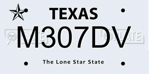 M307DV Texas License Plate