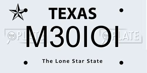 M30IOI Texas License Plate
