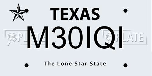 M30IQI Texas License Plate