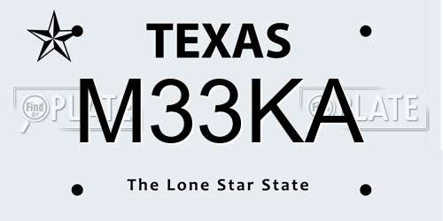 M33KA Texas License Plate