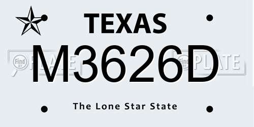 M3626D Texas License Plate
