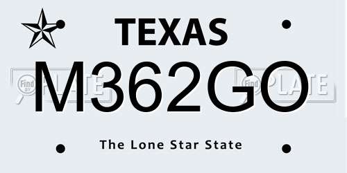 M362GO Texas License Plate