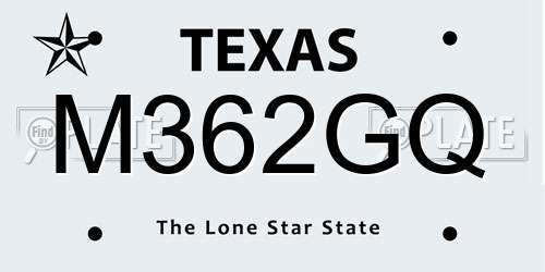 M362GQ Texas License Plate