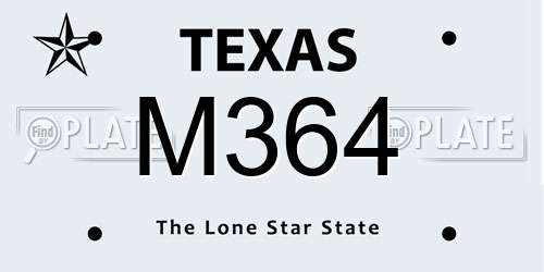 M364 Texas License Plate