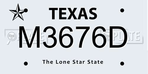 M3676D Texas License Plate