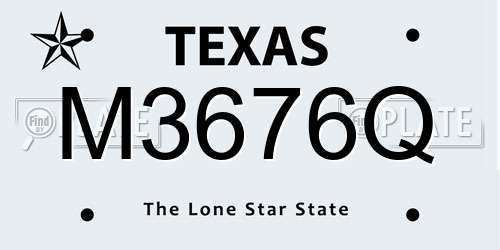 M3676Q Texas License Plate