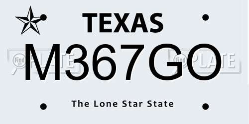 M367GO Texas License Plate