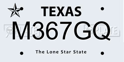 M367GQ Texas License Plate