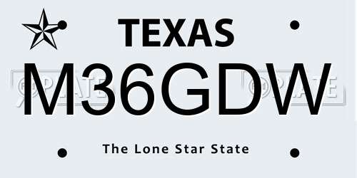 M36GDW Texas License Plate