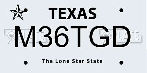 M36TGD Texas License Plate