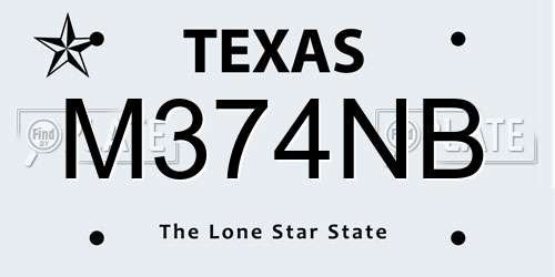 M374NB Texas License Plate