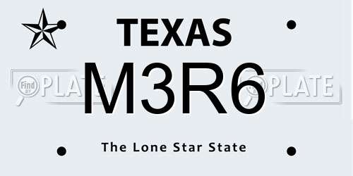 M3R6 Texas License Plate