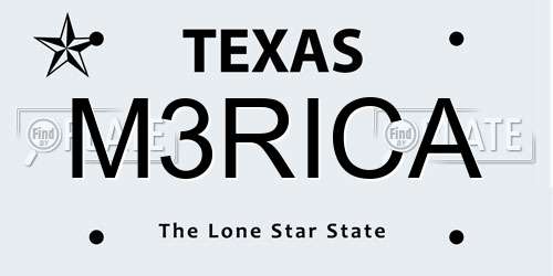M3RICA Texas License Plate