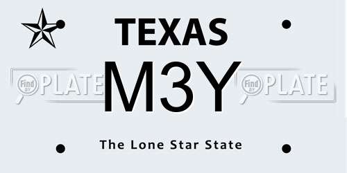 M3Y Texas License Plate