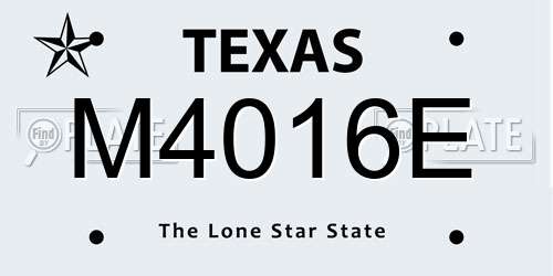 M4016E Texas License Plate