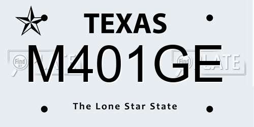 M401GE Texas License Plate