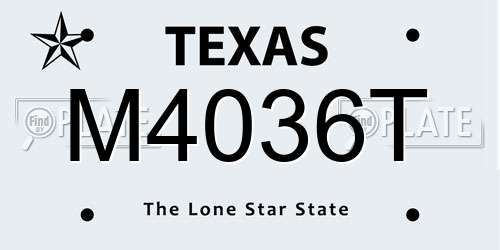 M4036T Texas License Plate