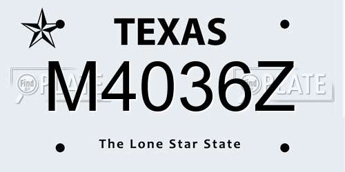 M4036Z Texas License Plate