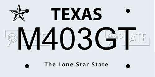 M403GT Texas License Plate