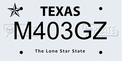 M403GZ Texas License Plate