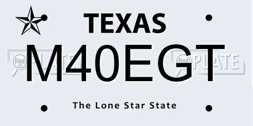 M40EGT Texas License Plate