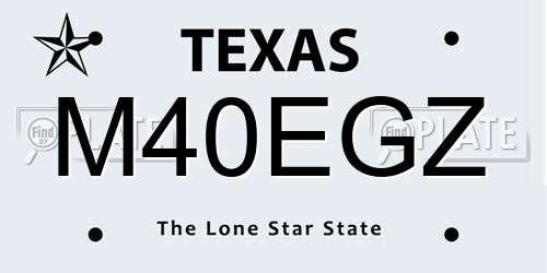M40EGZ Texas License Plate